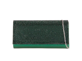 Green Diamante Jewelled Clutch Bag - Franklins