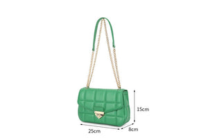 Green & Gold Quilted Handbag - Franklins