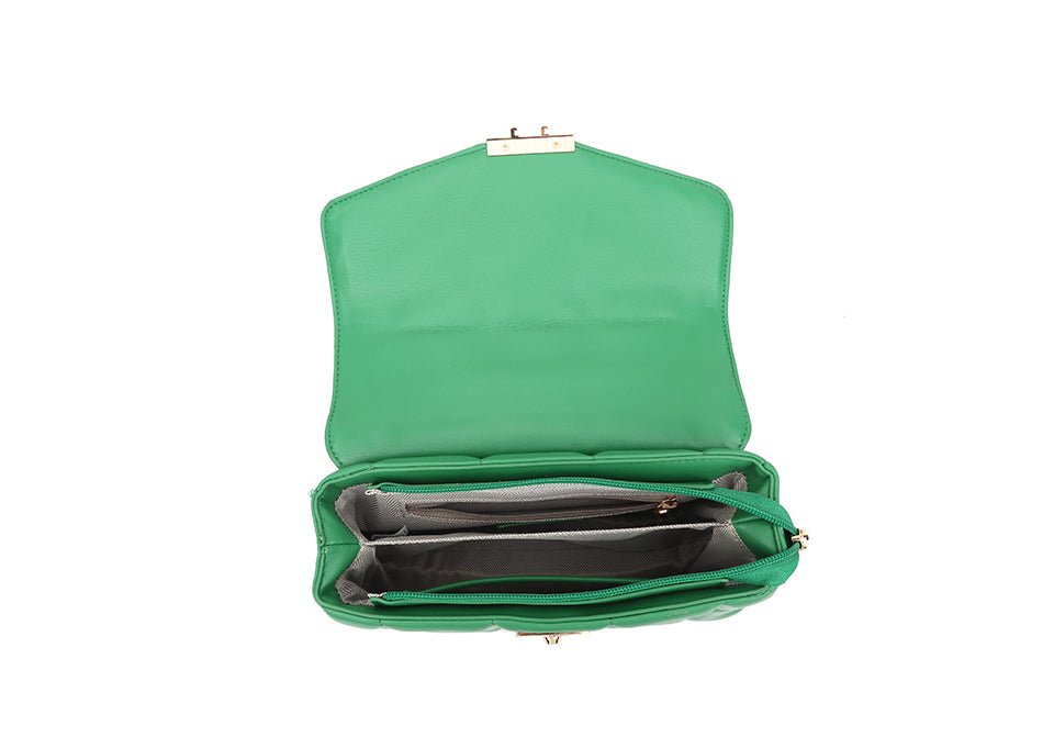 Green & Gold Quilted Handbag - Franklins