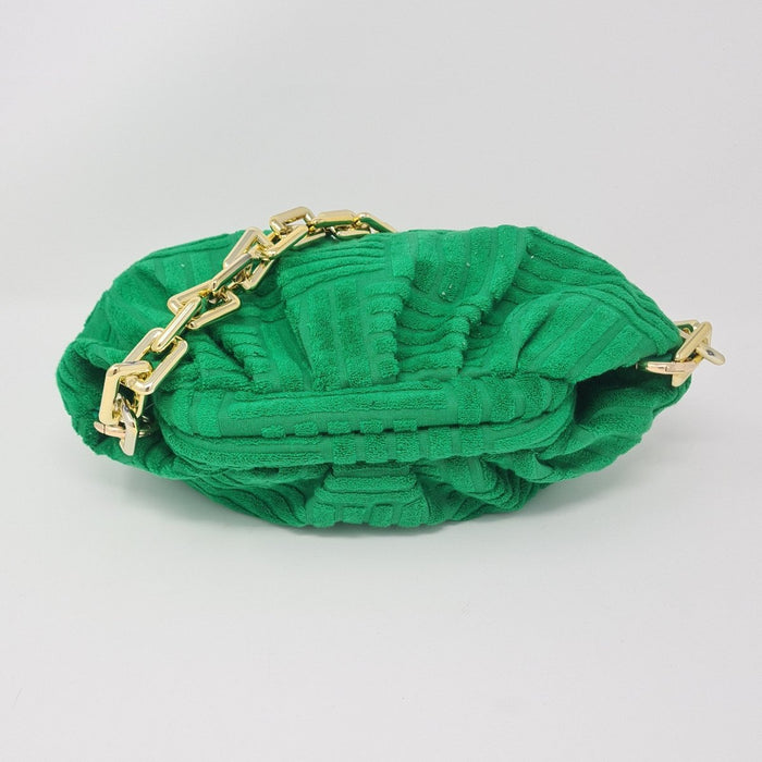 Green Towel Feel Gold Chain Handbag - Franklins