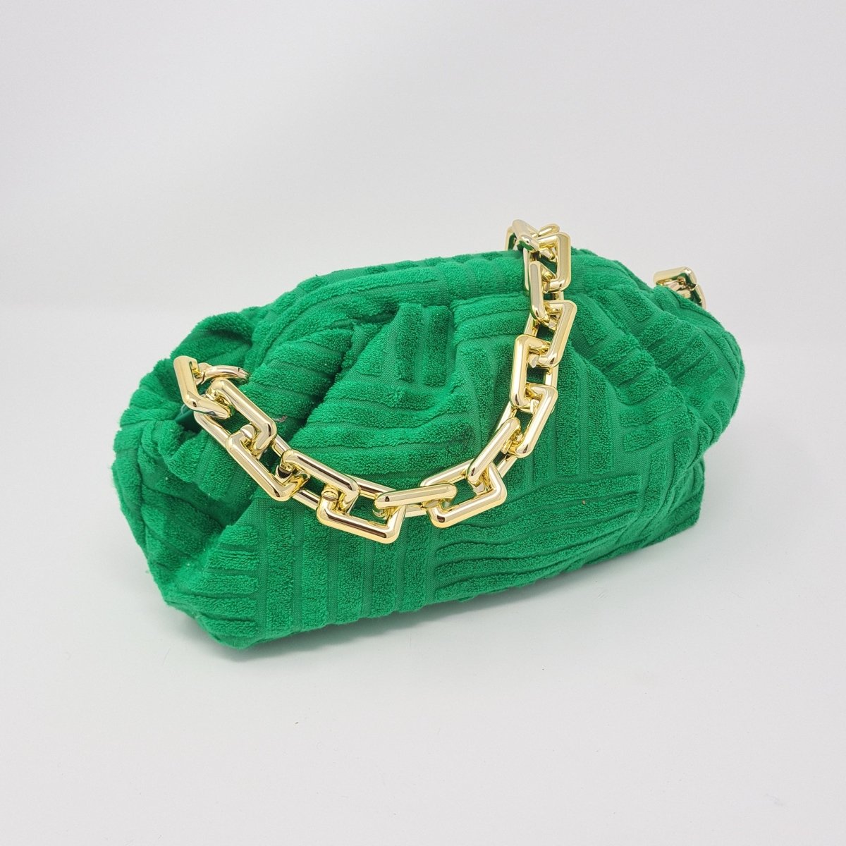 Green Towel Feel Gold Chain Handbag - Franklins