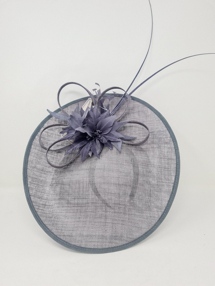 Grey Sinamay Disc Fascinator - Franklins