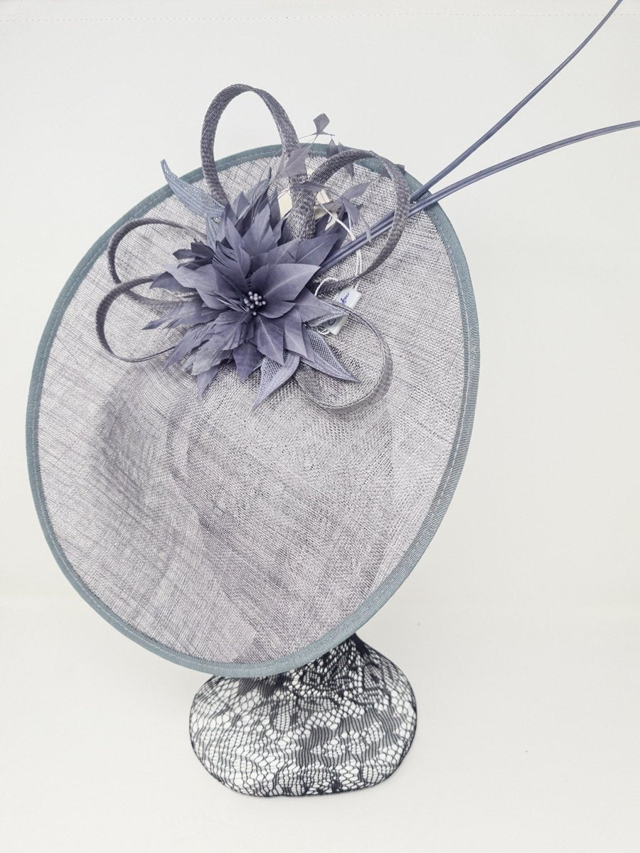 Grey Sinamay Disc Fascinator - Franklins