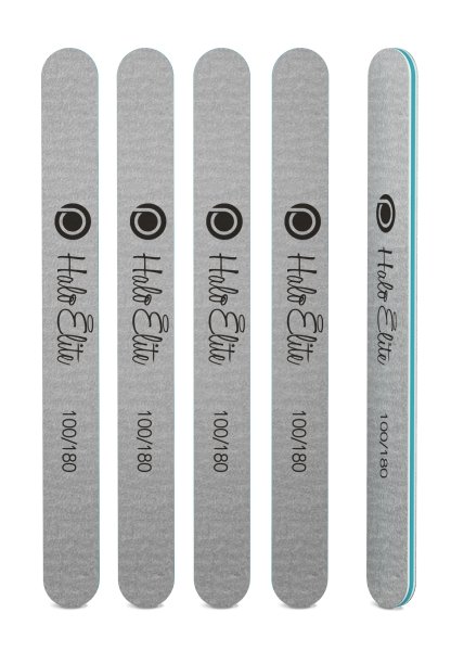 Halo Elite Straight Zebra Nail Files 100/180 grit 5 pack - Franklins