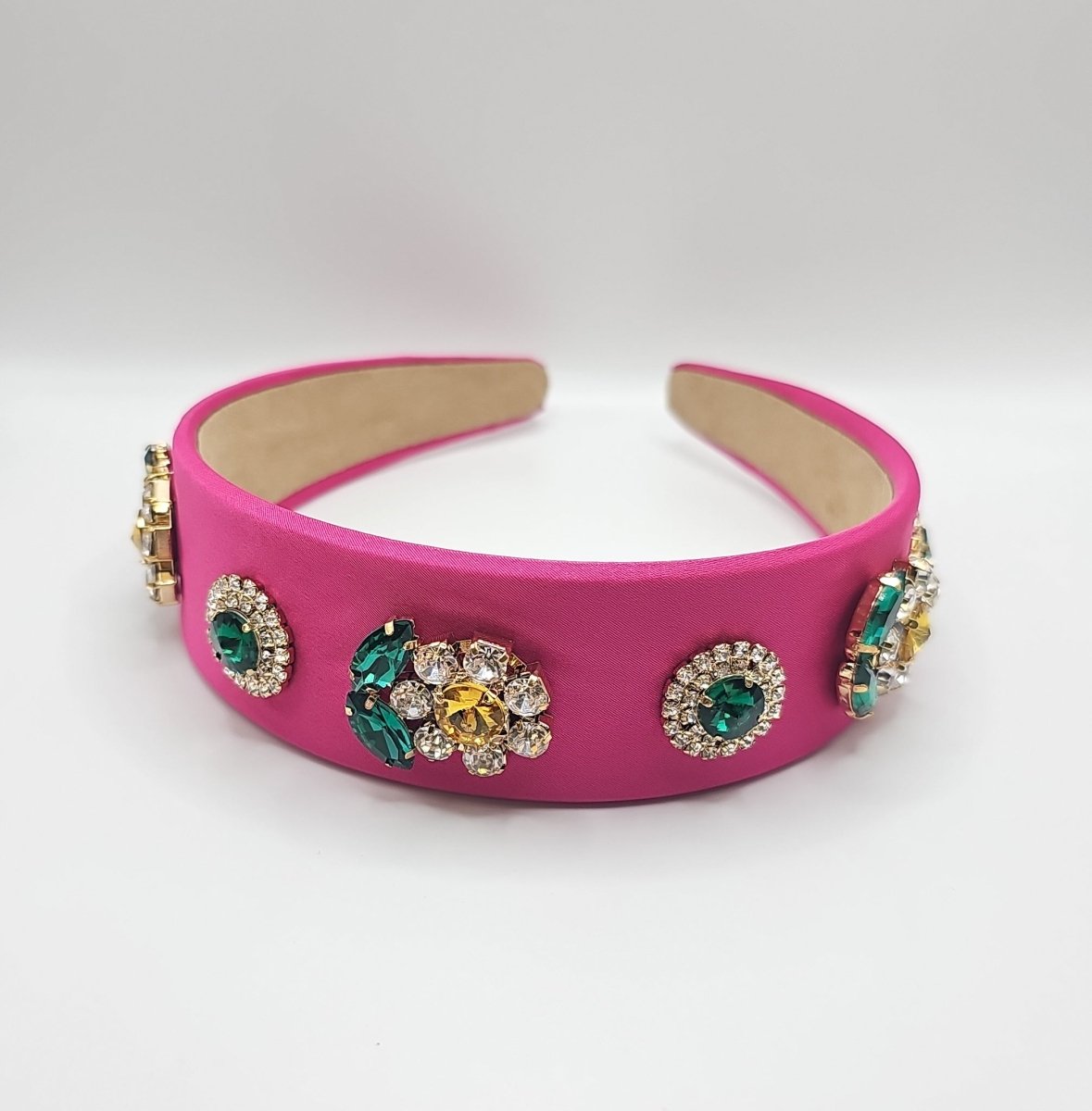 Hot Pink Muti Colour Crystal & Pearl Hair Band - Franklins