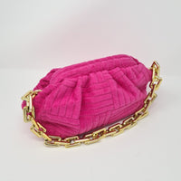 Hot Pink Towel Feel Gold Chain Handbag - Franklins