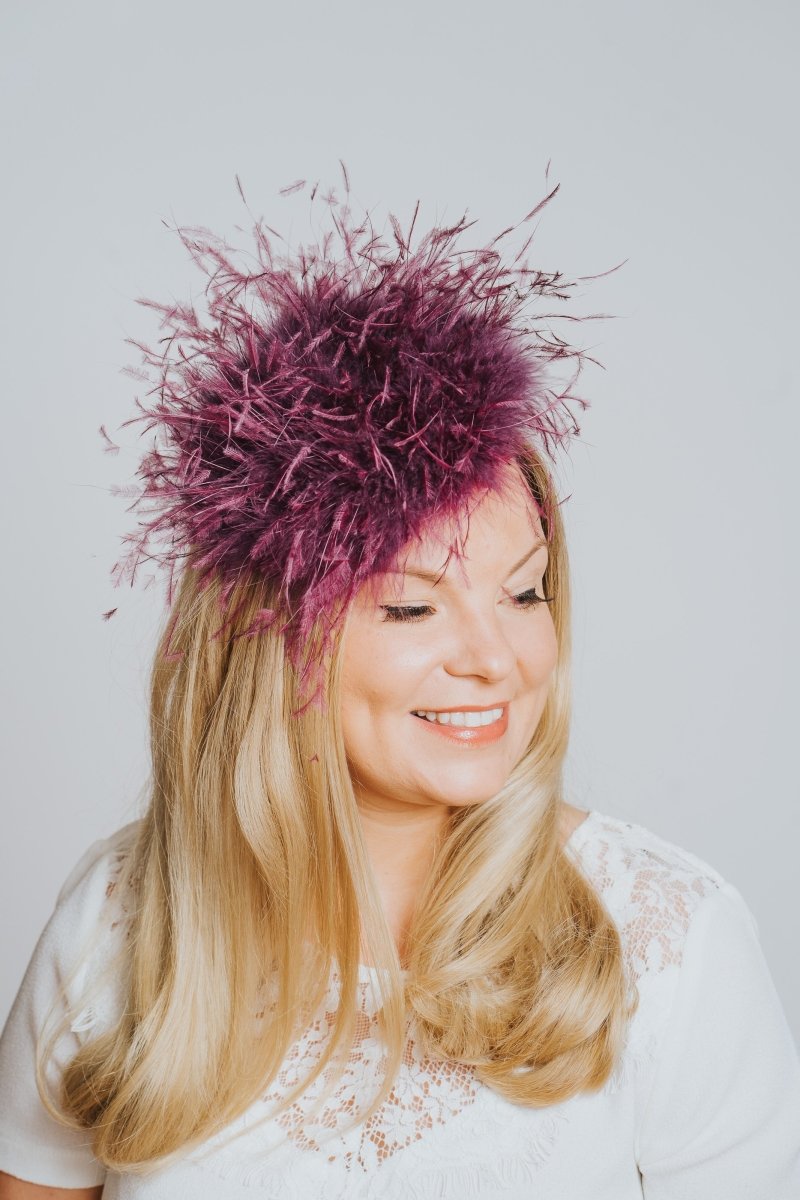 Hot Purple Soft Feather Pillbox Fascinator - Franklins