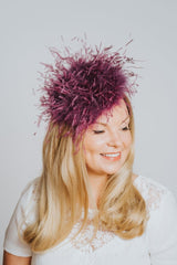 Hot Purple Soft Feather Pillbox Fascinator - Franklins