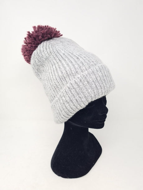 Ichi Knit Purple Pom Pom Hat - Franklins