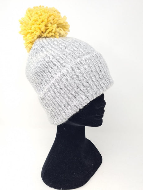 Ichi Knit Yellow Pom Pom Hat - Franklins