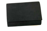 Jet Black Suede Box Clutch Bag