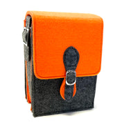 Urban Country Orange & Grey Felt Messenger Bag