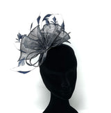 Metallic Navy Feather Hairband Fascinator