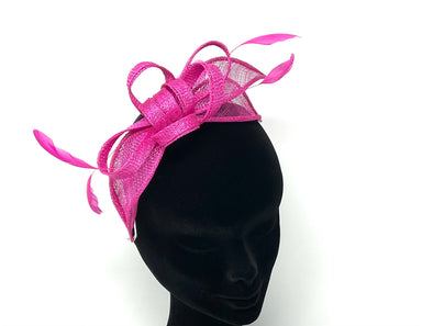 Fuchsia Pink Hairband Loop Fascinator