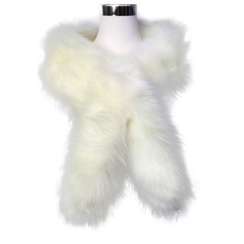 Ivory Cream Faux Fur Cape Wrap - Franklins