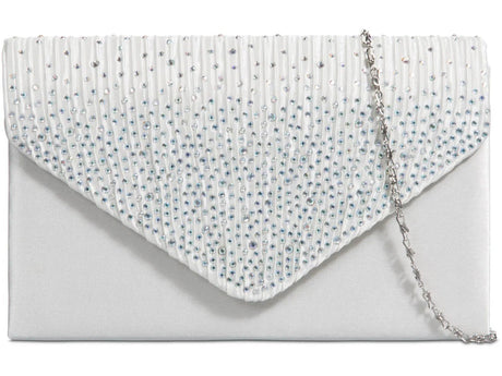 Ivory Diamante Overlay Clutch Bag - Franklins