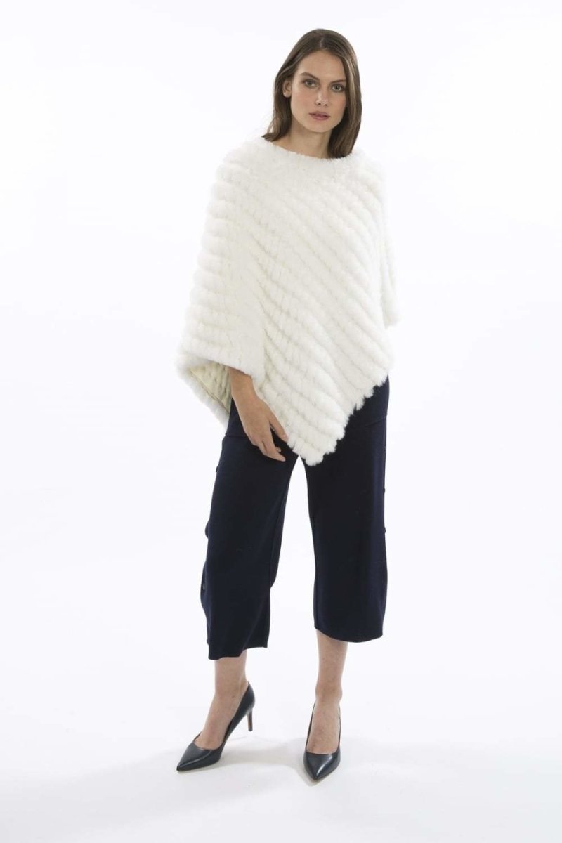 Ivory Faux Fur Poncho - Franklins