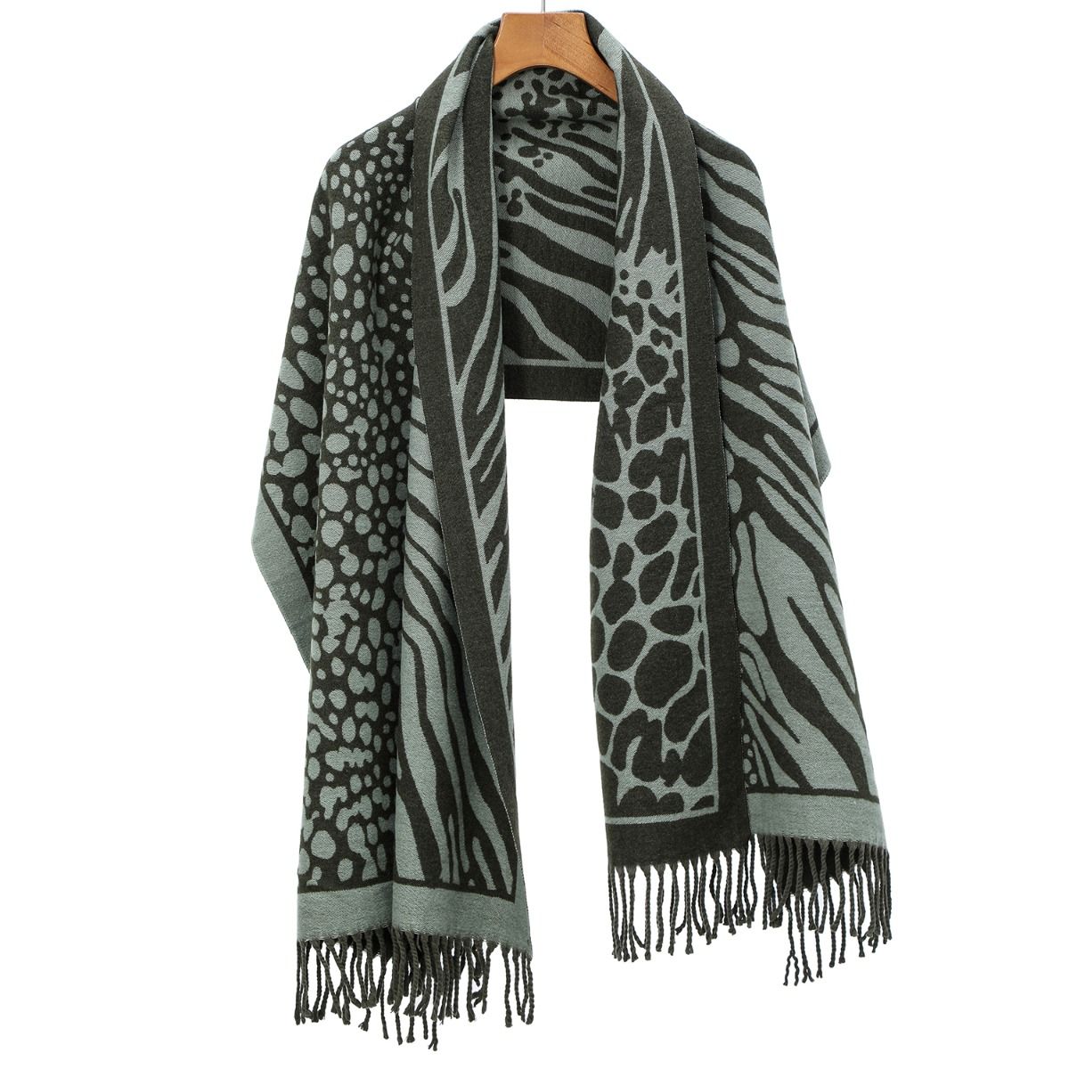 Ivy Green Animal Printed Pashmina Scarf - Franklins