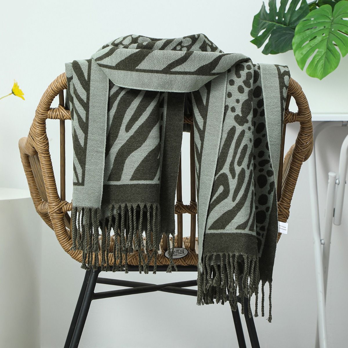 Ivy Green Animal Printed Pashmina Scarf - Franklins