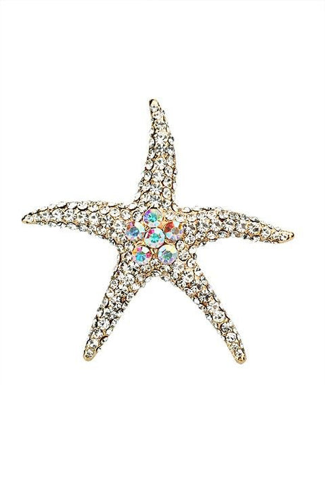 Karen Sampson Crystal Star Fish Brooch - Franklins