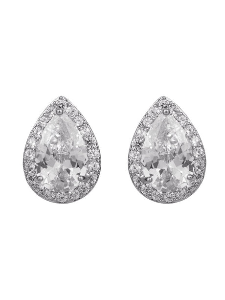 Karen Sampson Cubic Zirconia Pear Shaped Stud Earrings - Franklins