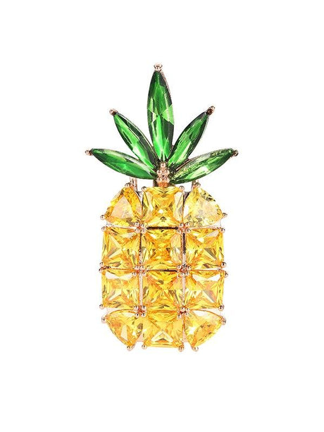 Karen Sampson Cubic Zirconia Pineapple Brooch - Franklins