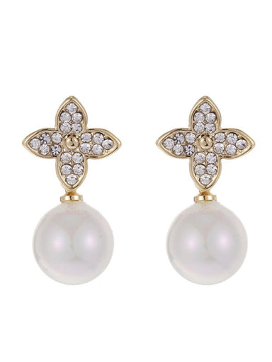 Karen Sampson Gold Pearl Drop Earrings - Franklins