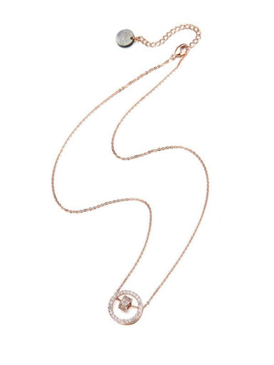 Karen Sampson Rose Gold Crystal Circle Necklace - Franklins