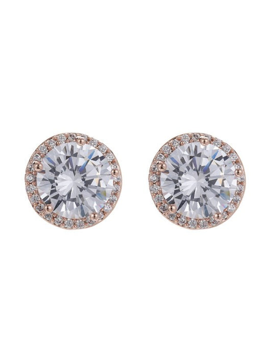 Karen Sampson Rose Gold Diamanté Stud Earrings - Franklins