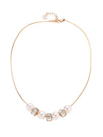 Karen Sampson Rose Gold Necklace With Pearl And Diamanté Pendants - Franklins