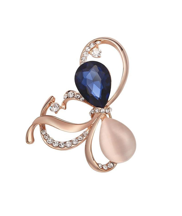 Karen Sampson Sapphire & Rose Quartz Brooch - Franklins