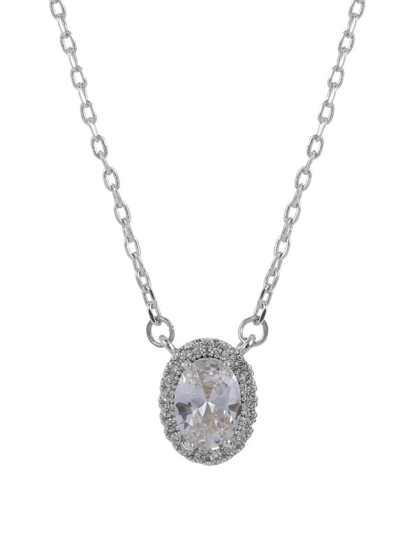 Karen Sampson Silver Diamante Pendant Necklace - Franklins