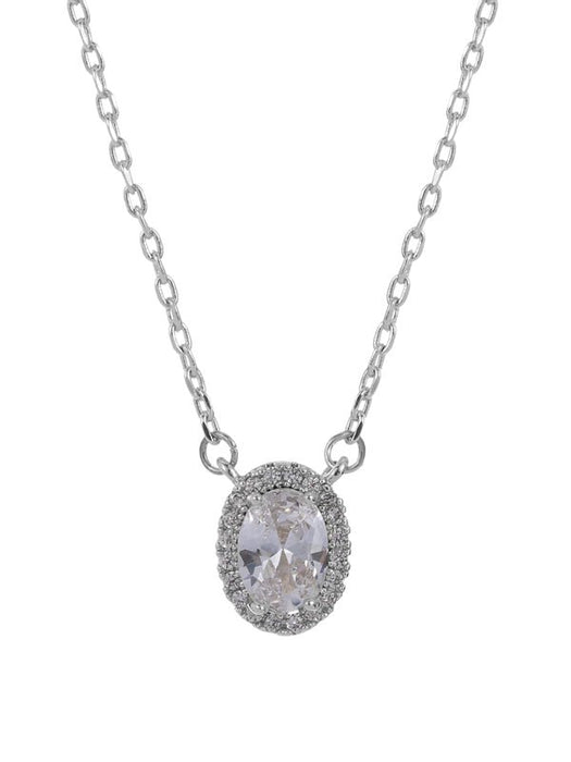 Karen Sampson Silver Diamante Pendant Necklace - Franklins