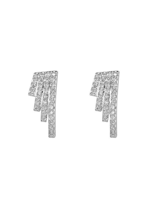 Karen Sampson Silver Icicle Diamante Earrings - Franklins