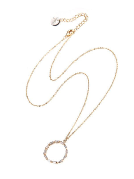 Karen Sampson Yellow Gold Crystal Circle Necklace - Franklins