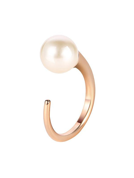 Karen Sampson Yellow Gold Pearl Open Ring - Franklins