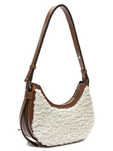 Keddo Couture Cream & Brown Faux Wool Handbag - Franklins