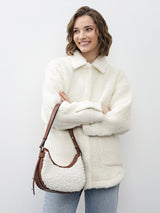 Keddo Couture Cream & Brown Faux Wool Handbag - Franklins