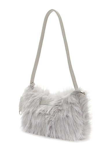 Keddo Couture Pearl Grey Faux Fur Handbag - Franklins