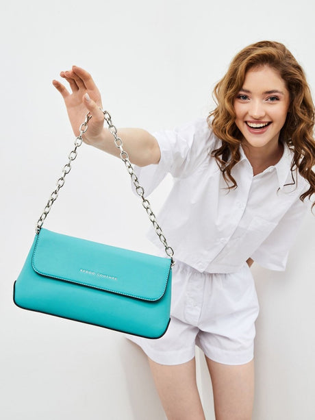 Keddo Turquoise Matte Oblong Handbag - Franklins