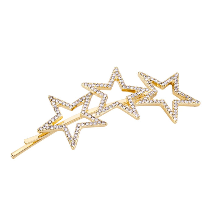 Kylie Gold Crystal Star Slide Hair Clip - Franklins