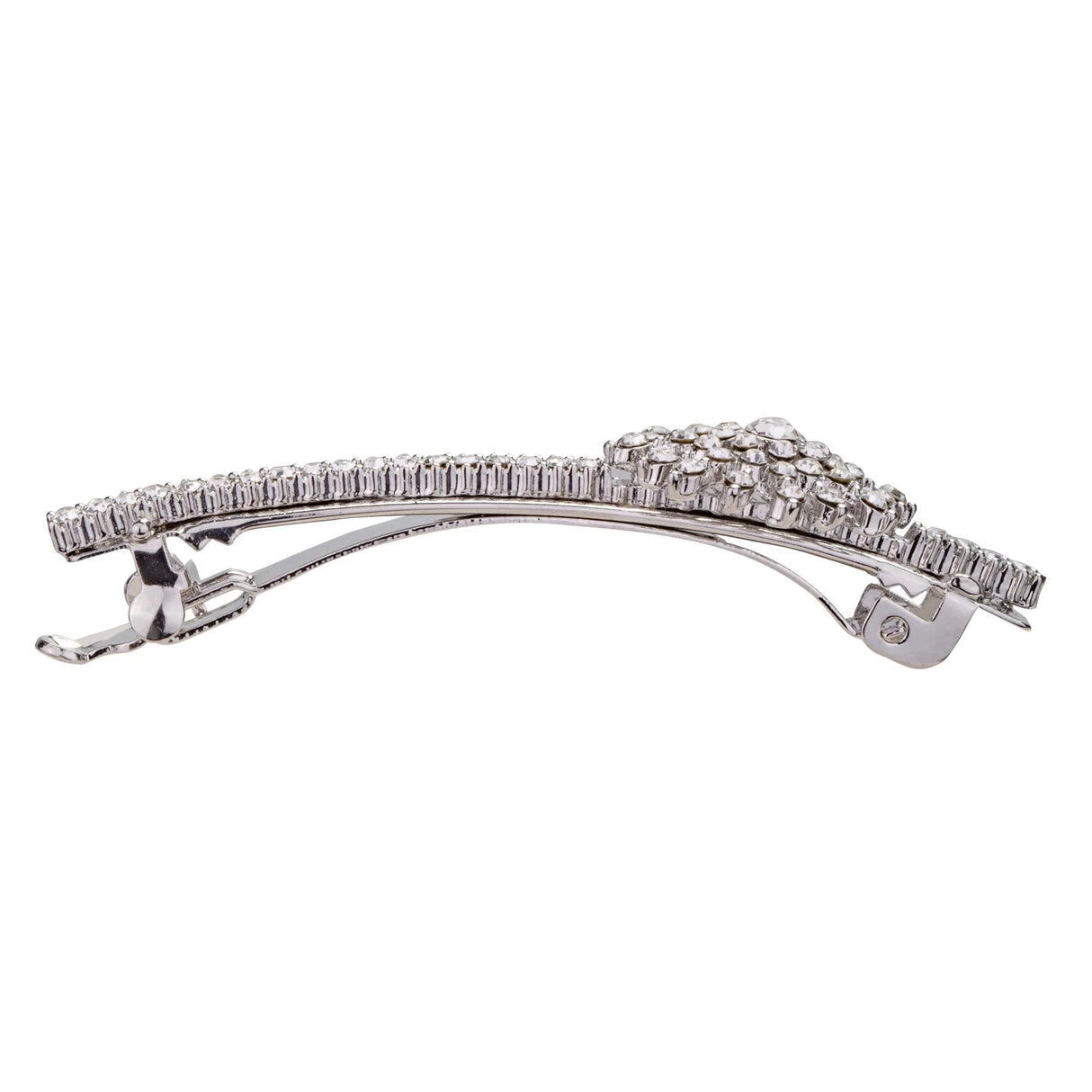 Kylie Rhodium Silver Crystal Slide Hair Clip - Franklins