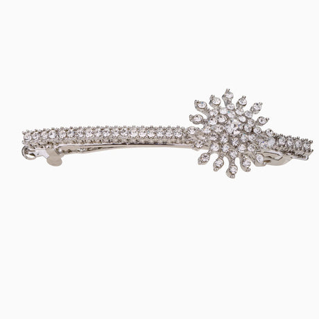 Kylie Rhodium Silver Crystal Slide Hair Clip - Franklins