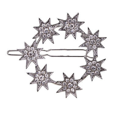 Kylie Rhodium Silver Crystal Star Accessories Hair Clip - Franklins