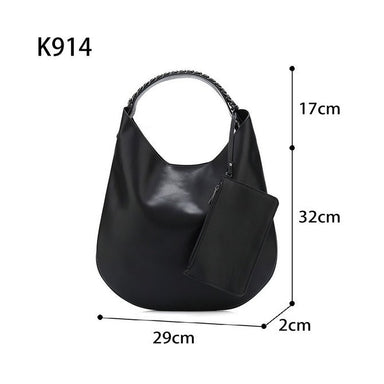 Large Black Slouch Shopper Tote Handbag - Franklins