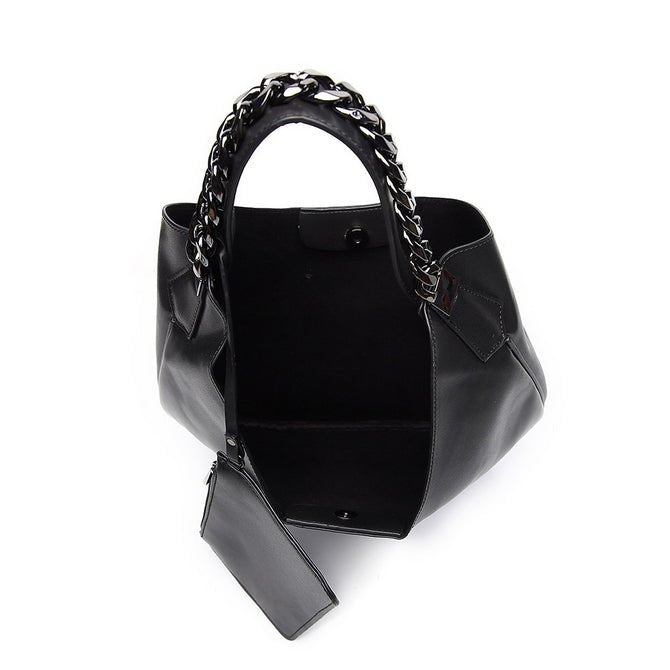 Large Black Slouch Shopper Tote Handbag - Franklins