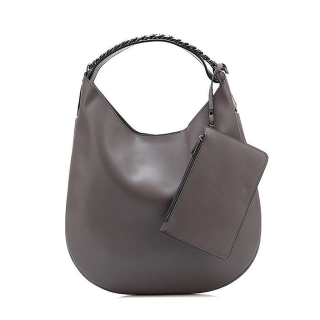 Large Grey Slouch Shopper Tote Handbag - Franklins