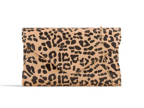 Leopard Print Patent Clutch Bag - Franklins