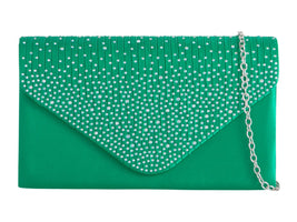 Light Green Diamante Overlay Clutch Bag - Franklins
