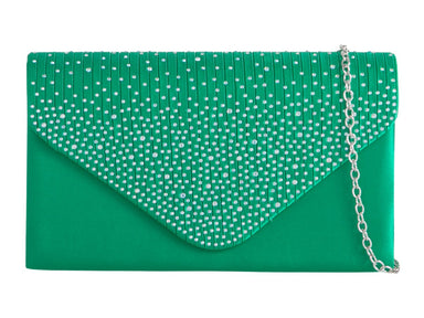 Light Green Diamante Overlay Clutch Bag - Franklins